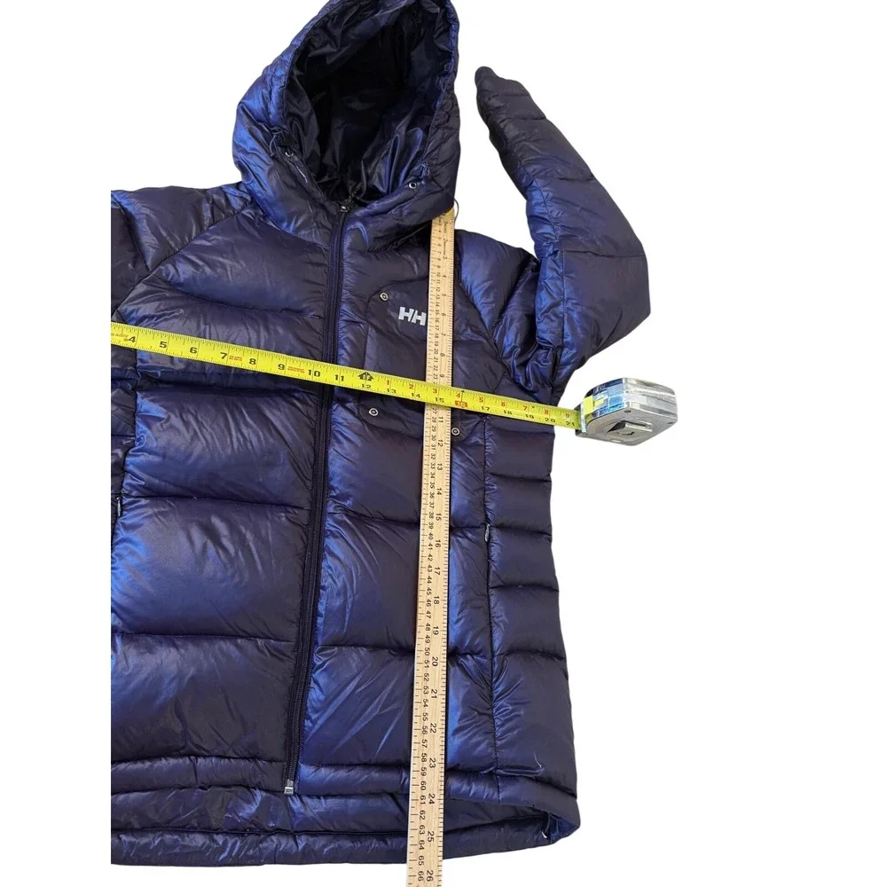 Helly Hansen Puffer Jacket Purple Hooded Down Filled Quilted Mens Size 95 M